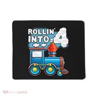Rollin Into 4 Train 4th Birthday Party Supply Birthday Boy Mousepad thumb 0