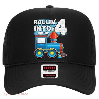 Rollin Into 4 Train 4th Birthday Party Supply Birthday Boy Hat