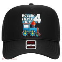 Rollin Into 4 Train 4th Birthday Party Supply Birthday Boy Hat thumb 0