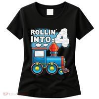 Rollin Into 4 Train 4th Birthday Party Supply Birthday Boy Women's T-Shirt thumb 0