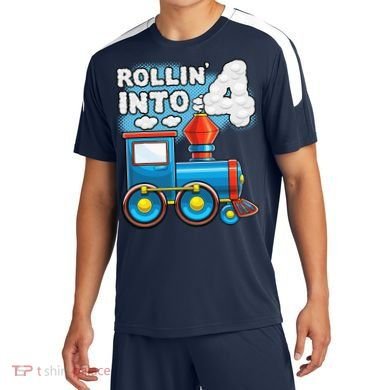 Rollin Into 4 Train 4th Birthday Party Supply Birthday Boy Soccer Jersey