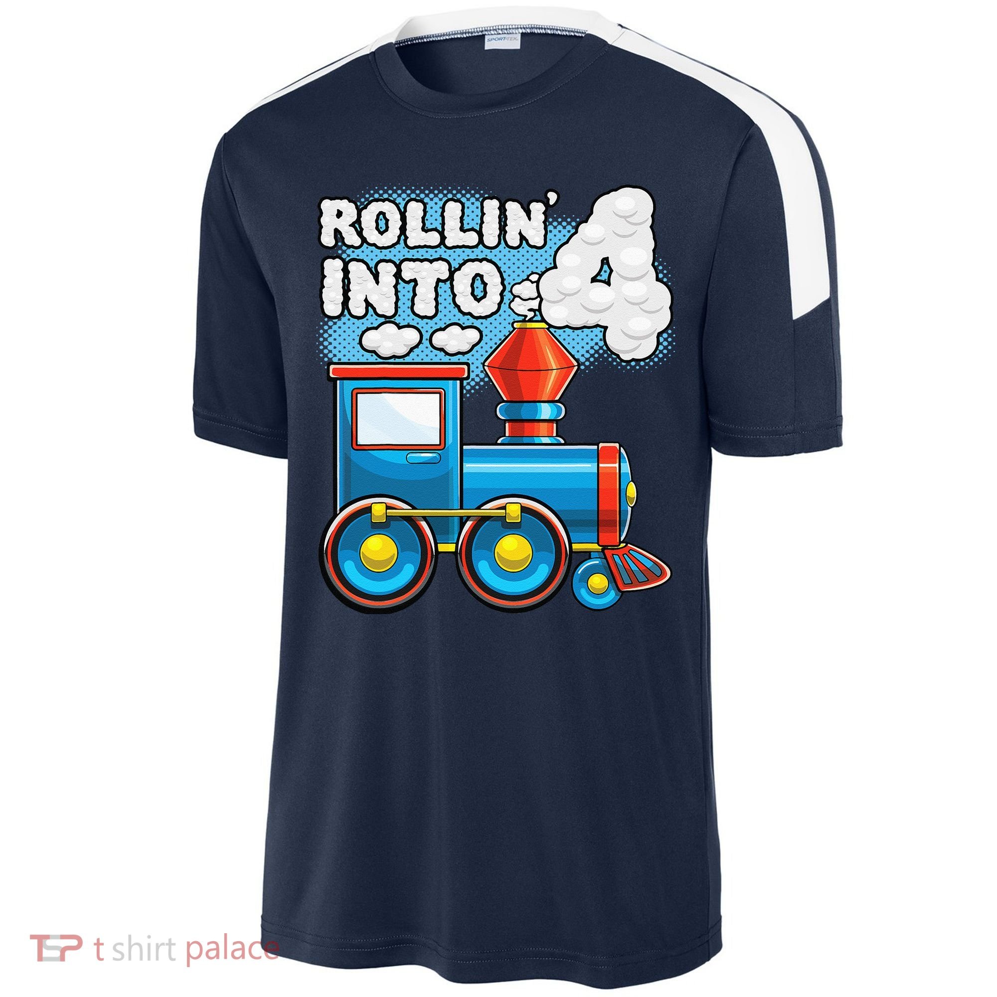 Rollin Into 4 Train 4th Birthday Party Supply Birthday Boy Sport-Tek Competitor United Soccer Jersey