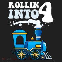 Rollin Into 4 Train 4th Birthday Party Four Years Old Boy Tumbler thumb 3