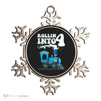 Rollin Into 4 Train 4th Birthday Party Four Years Old Boy Ornament