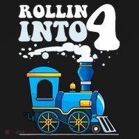 Rollin Into 4 Train 4th Birthday Party Four Years Old Boy Ornament thumb 1