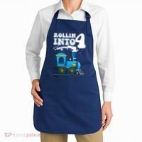 Rollin Into 4 Train 4th Birthday Party Four Years Old Boy Apron thumb 2