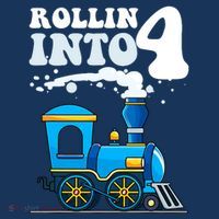 Rollin Into 4 Train 4th Birthday Party Four Years Old Boy Sweatshirt thumb 3