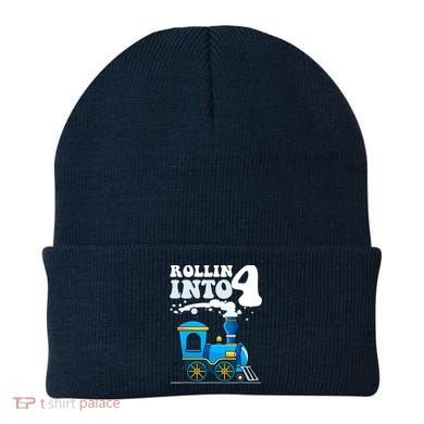 Rollin Into 4 Train 4th Birthday Party Four Years Old Boy Beanie