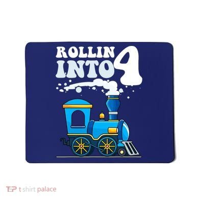 Rollin Into 4 Train 4th Birthday Party Four Years Old Boy Mousepad