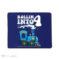 Rollin Into 4 Train 4th Birthday Party Four Years Old Boy Mousepad thumb 0
