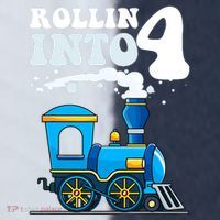 Rollin Into 4 Train 4th Birthday Party Four Years Old Boy Sport-Tek Competitor United Soccer Jersey thumb 4