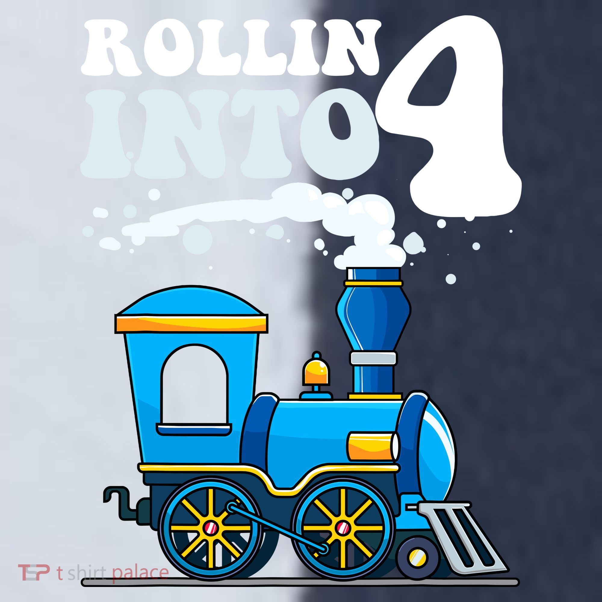 Rollin Into 4 Train 4th Birthday Party Four Years Old Boy Sport-Tek Competitor United Soccer Jersey