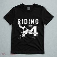 Riding Into 4 Years Old 4th Birthday Boy Dirt Bike Party T-Shirt thumb 5
