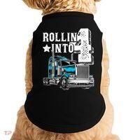 Rollin Into 4 Big Rig Semi Trailer Truck 4th Birthday Gift Doggie Tank thumb 0