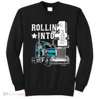 Rollin Into 4 Big Rig Semi Trailer Truck 4th Birthday Gift Sweatshirt thumb 0