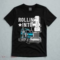 Rollin Into 4 Big Rig Semi Trailer Truck 4th Birthday Gift T-Shirt thumb 5