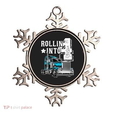 Rollin Into 4 Big Rig Semi Trailer Truck 4th Birthday Gift Ornament