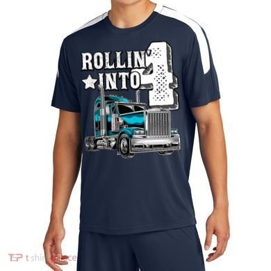 Rollin Into 4 Big Rig Semi Trailer Truck 4th Birthday Gift Soccer Jersey