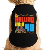 Rolling Into 40 Roller Skate 40th Birthday Party Supplies Doggie Tank thumb 0