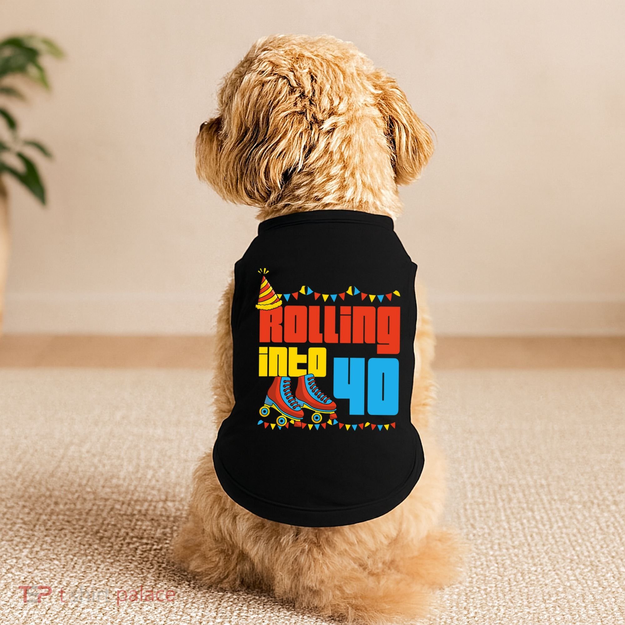 Rolling Into 40 Roller Skate 40th Birthday Party Supplies Doggie Tank