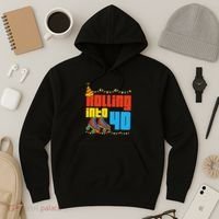 Rolling Into 40 Roller Skate 40th Birthday Party Supplies Hoodie thumb 3