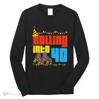 Rolling Into 40 Roller Skate 40th Birthday Party Supplies Long Sleeve Shirt thumb 0