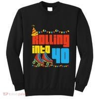 Rolling Into 40 Roller Skate 40th Birthday Party Supplies Sweatshirt thumb 0