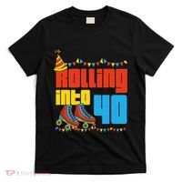 Rolling Into 40 Roller Skate 40th Birthday Party Supplies T-Shirt thumb 0