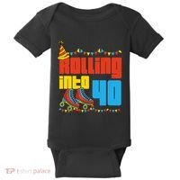 Rolling Into 40 Roller Skate 40th Birthday Party Supplies Baby Bodysuit thumb 0