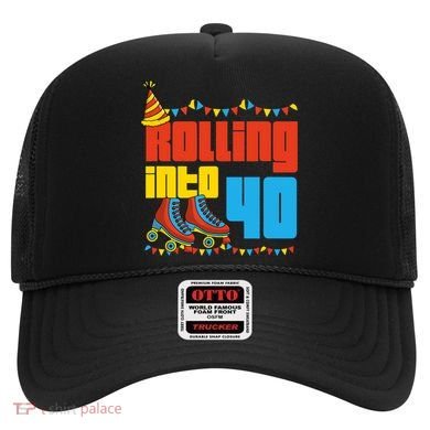 Rolling Into 40 Roller Skate 40th Birthday Party Supplies Hat