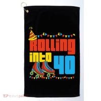 Rolling Into 40 Roller Skate 40th Birthday Party Supplies Golf Towel thumb 0