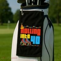 Rolling Into 40 Roller Skate 40th Birthday Party Supplies Golf Towel thumb 2