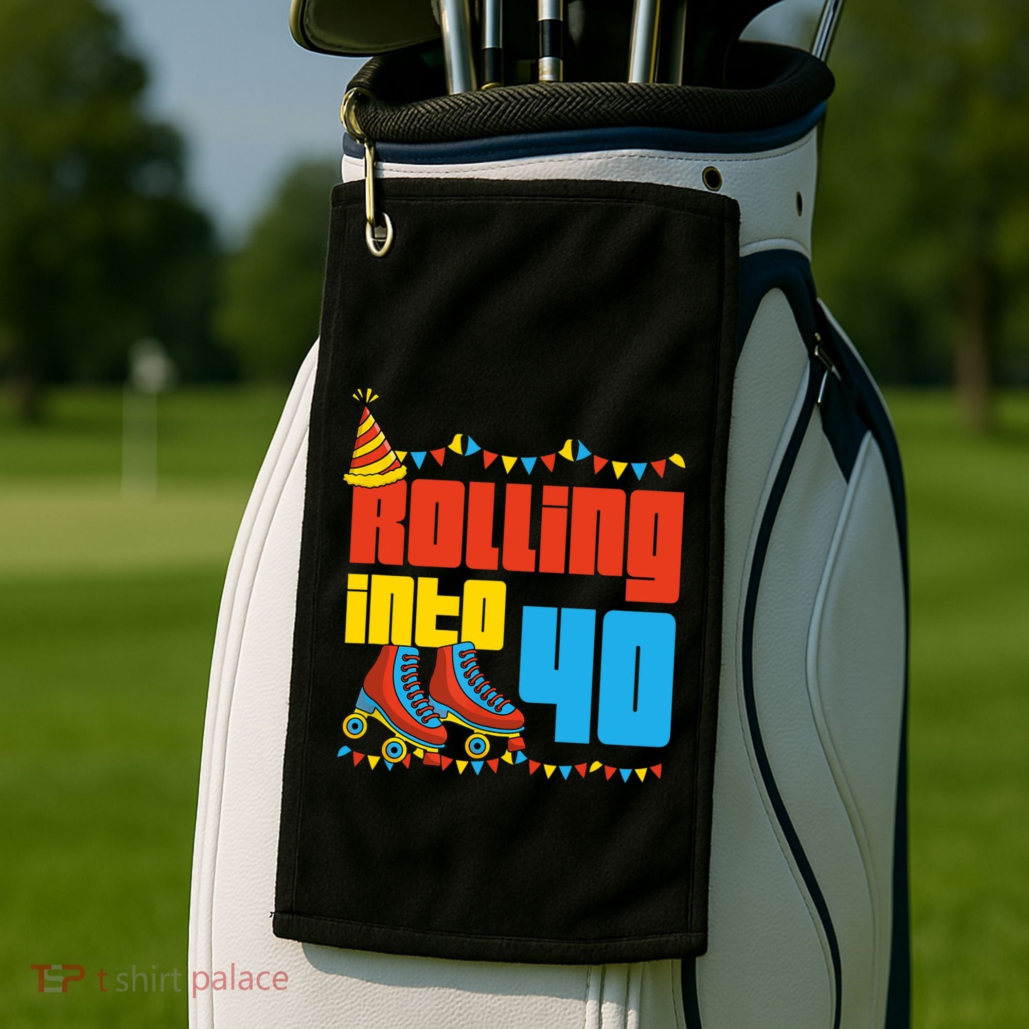 Rolling Into 40 Roller Skate 40th Birthday Party Supplies Golf Towel