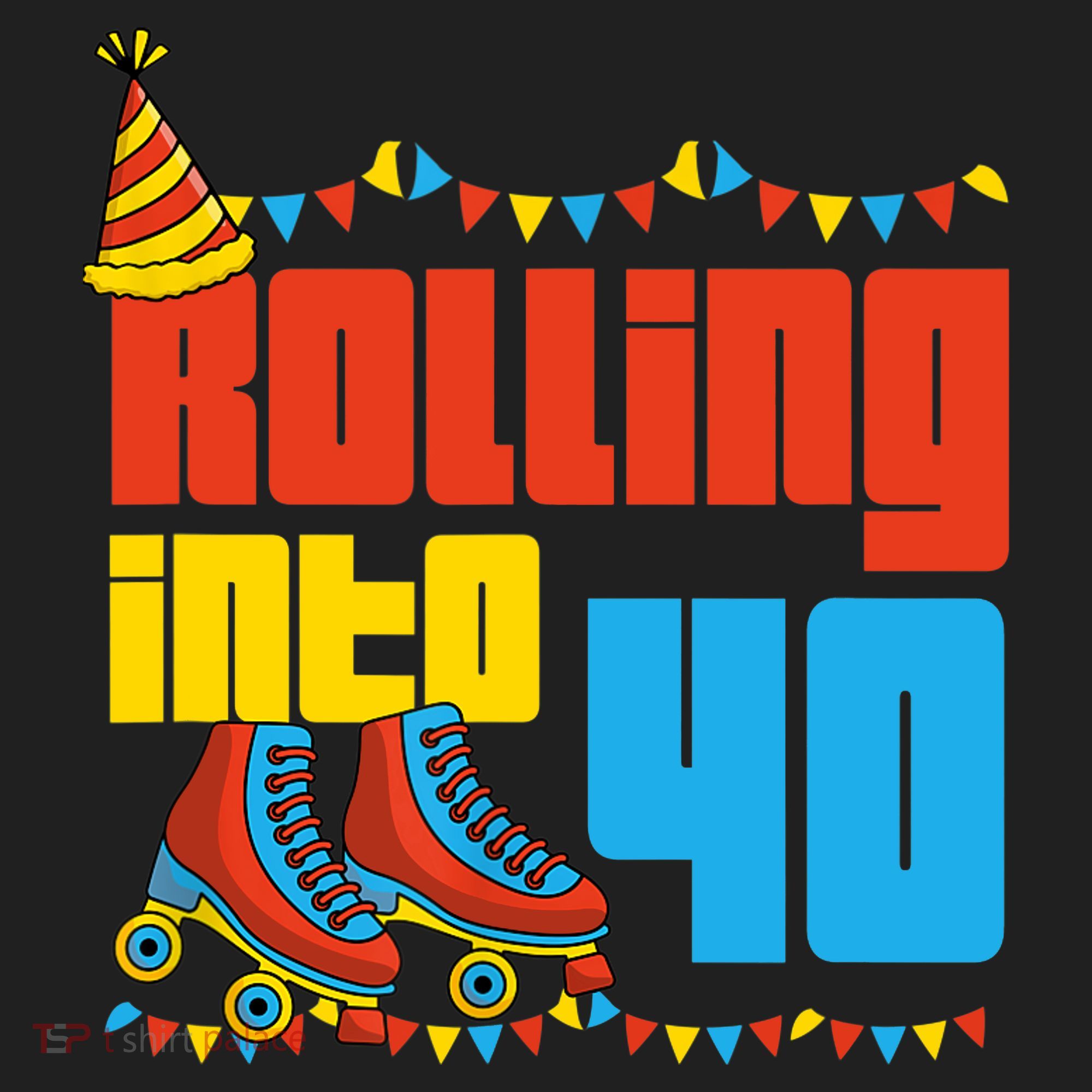 Rolling Into 40 Roller Skate 40th Birthday Party Supplies Golf Towel
