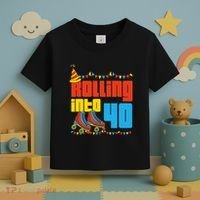 Rolling Into 40 Roller Skate 40th Birthday Party Supplies Toddler T-Shirt thumb 3