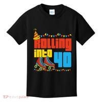 Rolling Into 40 Roller Skate 40th Birthday Party Supplies Kids T-Shirt thumb 0