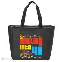 Rolling Into 40 Roller Skate 40th Birthday Party Supplies Tote Bag thumb 0