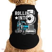 Rollin into 5 Big Rig Semi-Trailer Truck 5th Birthday Gift Doggie Tank thumb 0