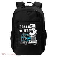 Rollin into 5 Big Rig Semi-Trailer Truck 5th Birthday Gift Backpack thumb 0