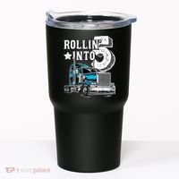 Rollin into 5 Big Rig Semi-Trailer Truck 5th Birthday Gift Tumbler thumb 0