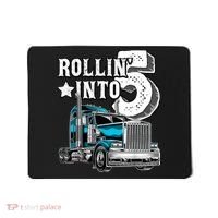 Rollin into 5 Big Rig Semi-Trailer Truck 5th Birthday Gift Mousepad thumb 0