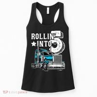 Rollin into 5 Big Rig Semi-Trailer Truck 5th Birthday Gift Women's Tank Top thumb 0