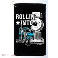 Rollin into 5 Big Rig Semi-Trailer Truck 5th Birthday Gift Golf Towel thumb 0