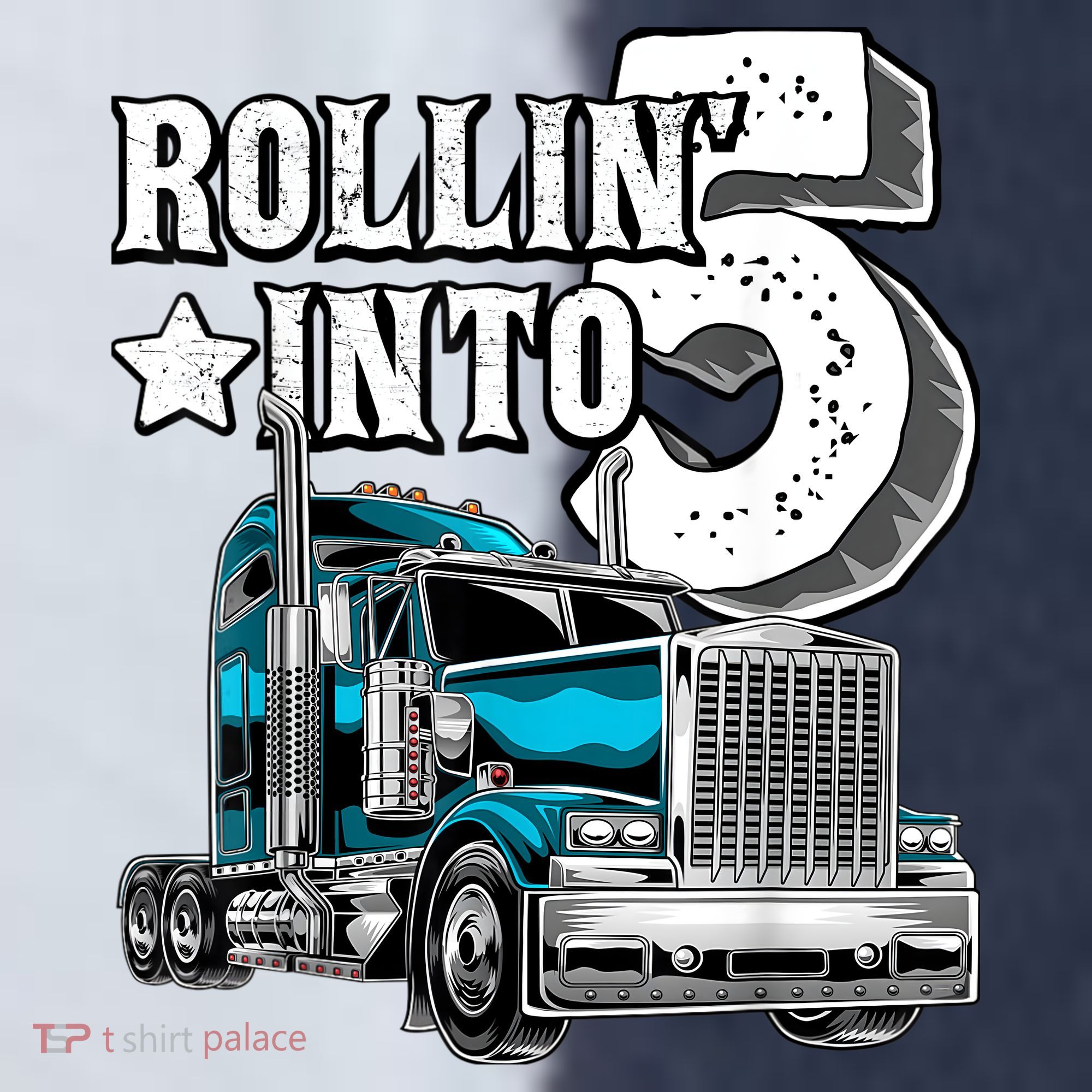 Rollin into 5 Big Rig Semi-Trailer Truck 5th Birthday Gift Sport-Tek Competitor United Soccer Jersey