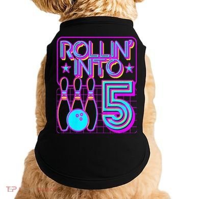 Rollin Into 5 Bowling Bowler 5th Birthday Party Doggie Tank