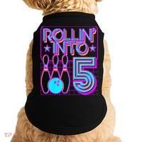 Rollin Into 5 Bowling Bowler 5th Birthday Party Doggie Tank thumb 0