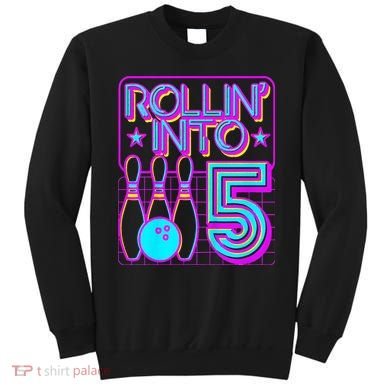 Rollin Into 5 Bowling Bowler 5th Birthday Party Sweatshirt