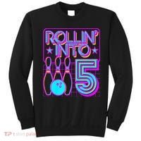 Rollin Into 5 Bowling Bowler 5th Birthday Party Sweatshirt thumb 0