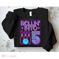 Rollin Into 5 Bowling Bowler 5th Birthday Party Sweatshirt thumb 2