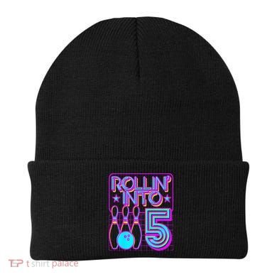 Rollin Into 5 Bowling Bowler 5th Birthday Party Beanie
